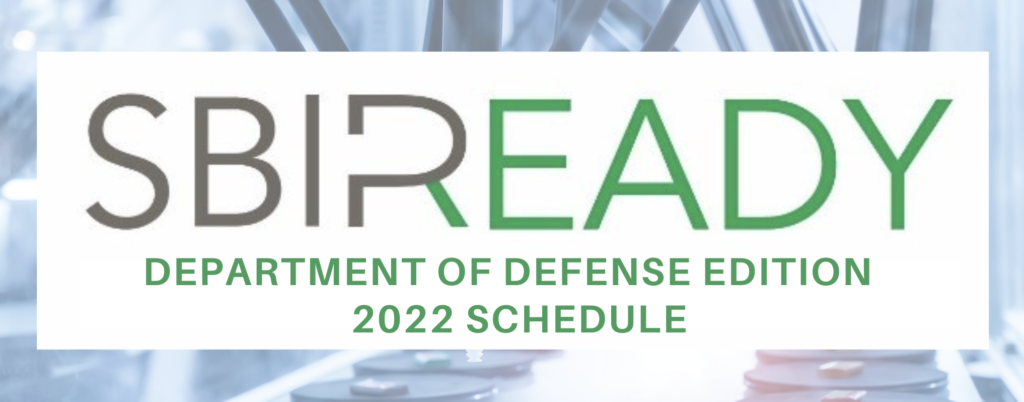 SBIR Ready 2022 Schedule placeholder